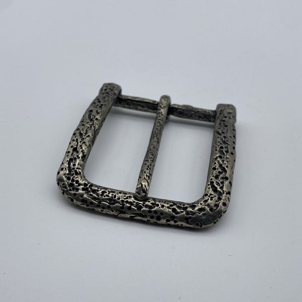 Antique Silver Buckle Handcrafted Leather Belt Buckle