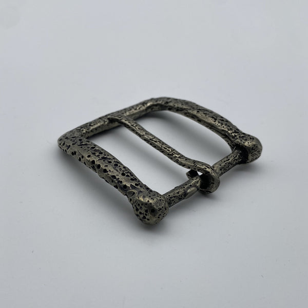 Antique Silver Buckle Handcrafted Leather Belt Buckle