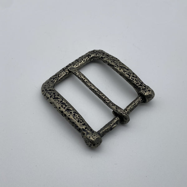 Antique Silver Buckle Handcrafted Leather Belt Buckle