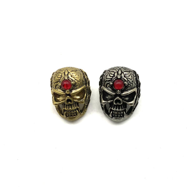 Skull Concho for Leather Goods Decoration,Concho with Red Garnet