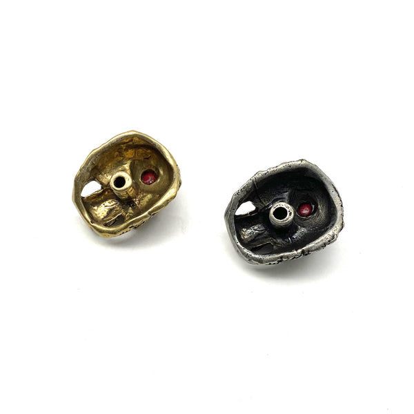 Skull Concho for Leather Goods Decoration,Concho with Red Garnet