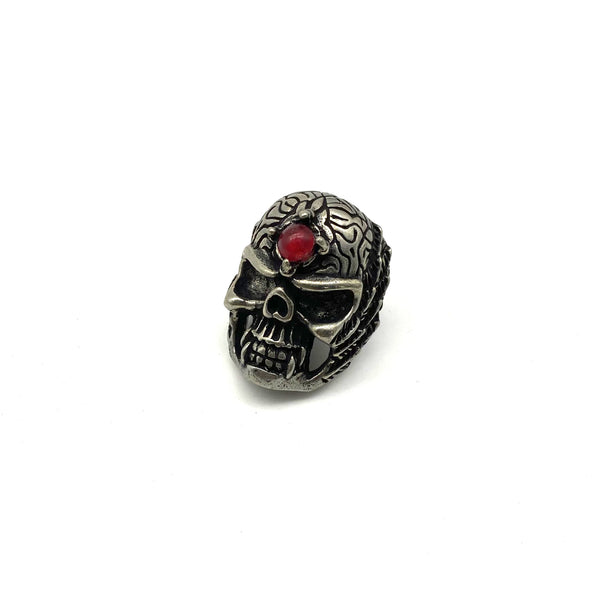 Skull Concho for Leather Goods Decoration,Concho with Red Garnet