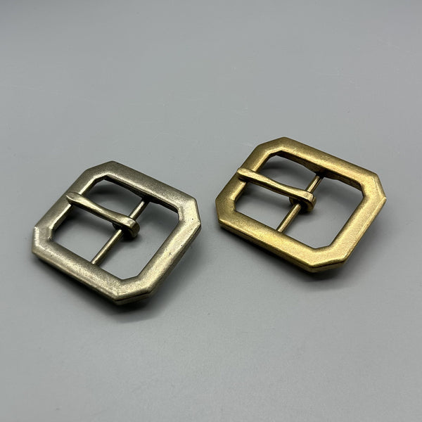 Japanese Simple Style Solid Brass Silver Slide Belt buckle 38/40mm