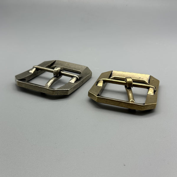 Japanese Simple Style Solid Brass Silver Slide Belt buckle 38/40mm