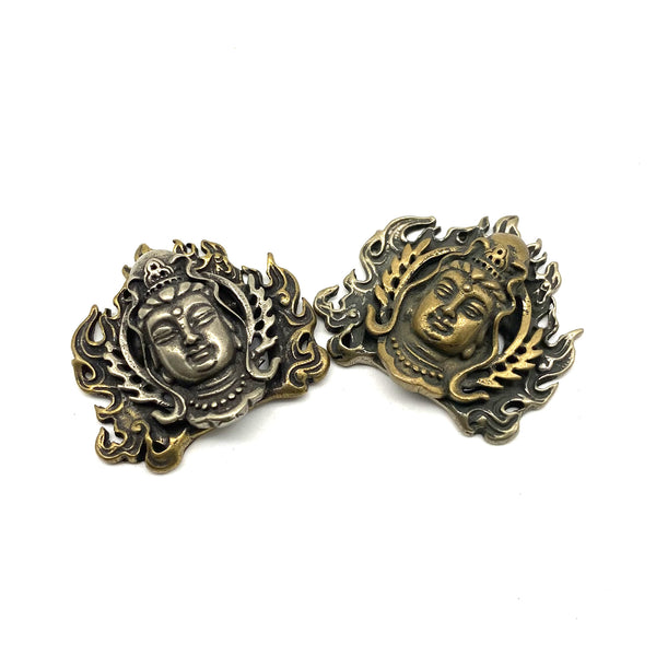 Bodhisattva Concho Screw Back Button Leather Goods Decoration Hardware