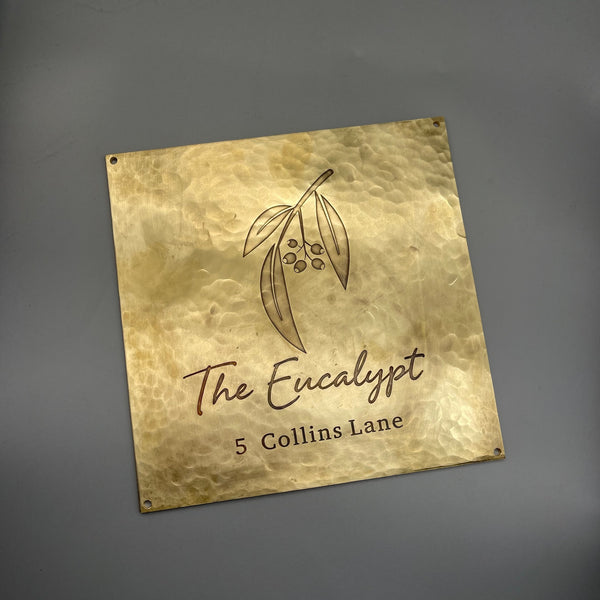Vintage Hand Hammered Brass Nameplate,Custom Cafe Bar Hostel Signs