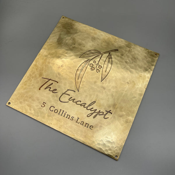 Vintage Hand Hammered Brass Nameplate,Custom Cafe Bar Hostel Signs