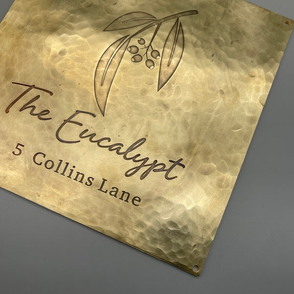 Vintage Hand Hammered Brass Nameplate,Custom Cafe Bar Hostel Signs