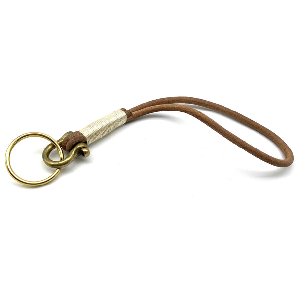 Handmade leather keychain brass shackle solid brass U lock clasp
