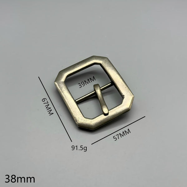 Japanese Simple Style Solid Brass Silver Slide Belt buckle 38/40mm