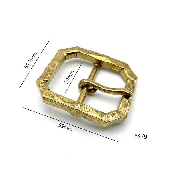39mm Brass Buckle Diamond Cutting Facet Leather Belt Buckle