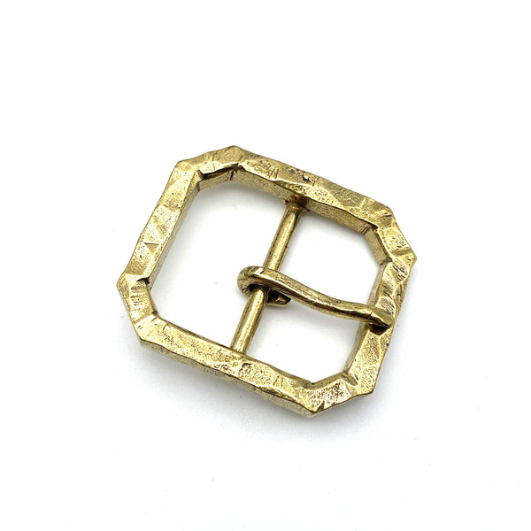 39mm Brass Buckle Diamond Cutting Facet Leather Belt Buckle