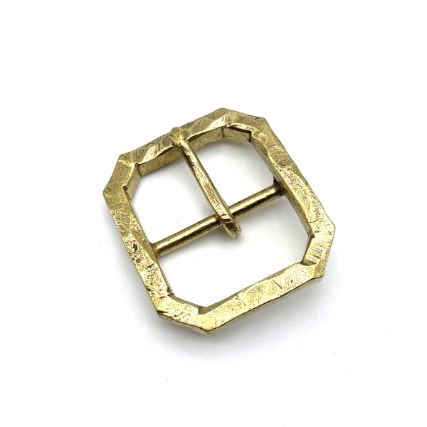 39mm Brass Buckle Diamond Cutting Facet Leather Belt Buckle