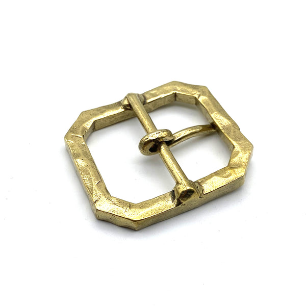39mm Brass Buckle Diamond Cutting Facet Leather Belt Buckle