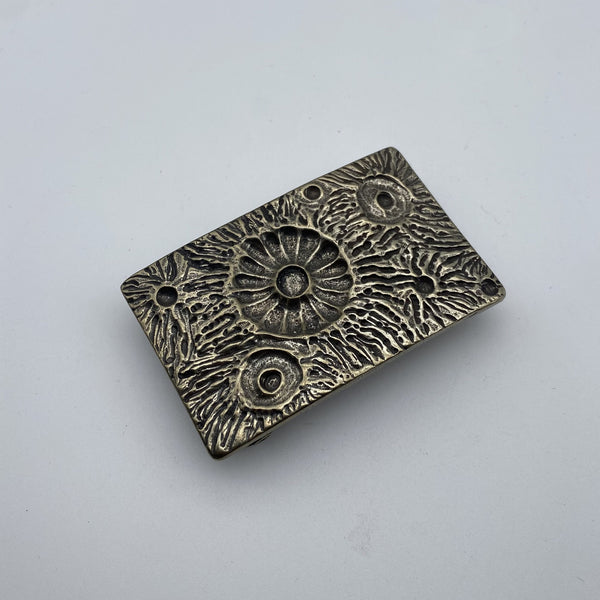 Copper Casted Leather Belt Buckle,Moon Design Rectangular Buckle