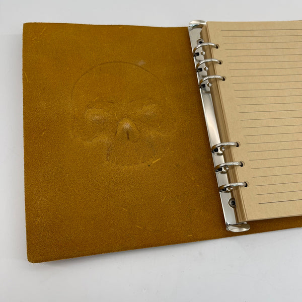 Skull Leather Journal - Refillable A5, Gothic Memento Mori