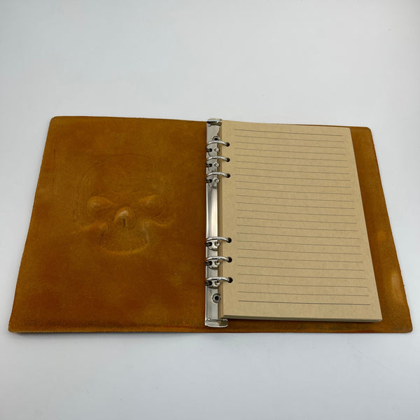 Skull Leather Journal - Refillable A5, Gothic Memento Mori