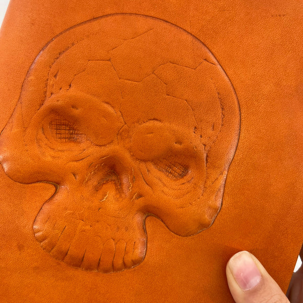 Mortality & Memory-Handcrafted Leather Skull Journal to Inscribe Your Unforgettable Story