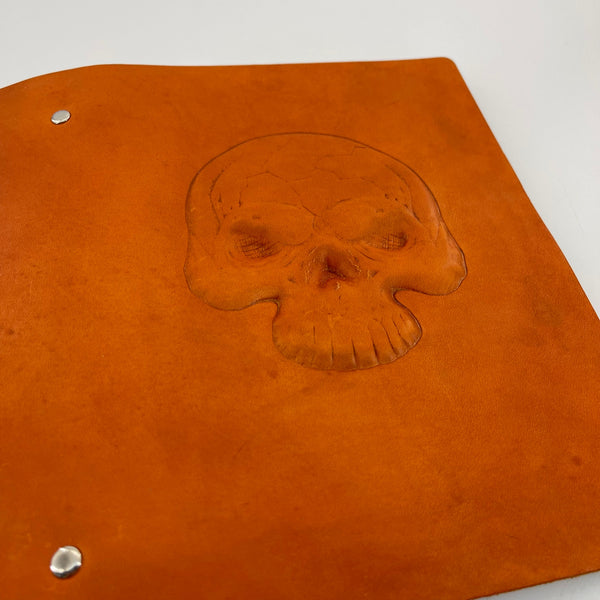 Mortality & Memory-Handcrafted Leather Skull Journal to Inscribe Your Unforgettable Story