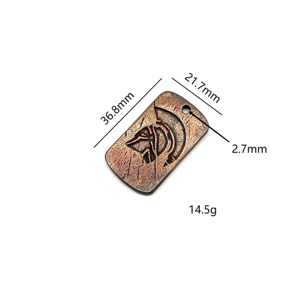 Red Copper Pendant,Copper Frame Tag,Men Fashion Necklace Charm,Jewelry DIY Tag