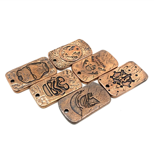 Red Copper Pendant,Copper Frame Tag,Men Fashion Necklace Charm,Jewelry DIY Tag
