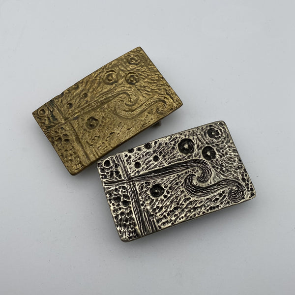 Hand-Hammered Textured Belt Buckle Leather Belt Fastener