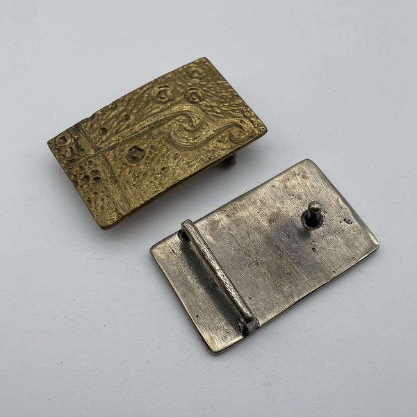 Hand-Hammered Textured Belt Buckle Leather Belt Fastener