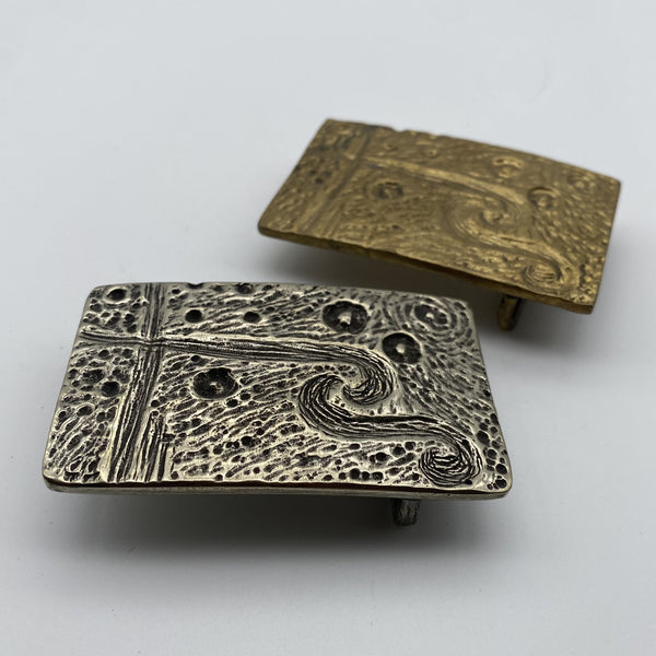 Hand-Hammered Textured Belt Buckle Leather Belt Fastener