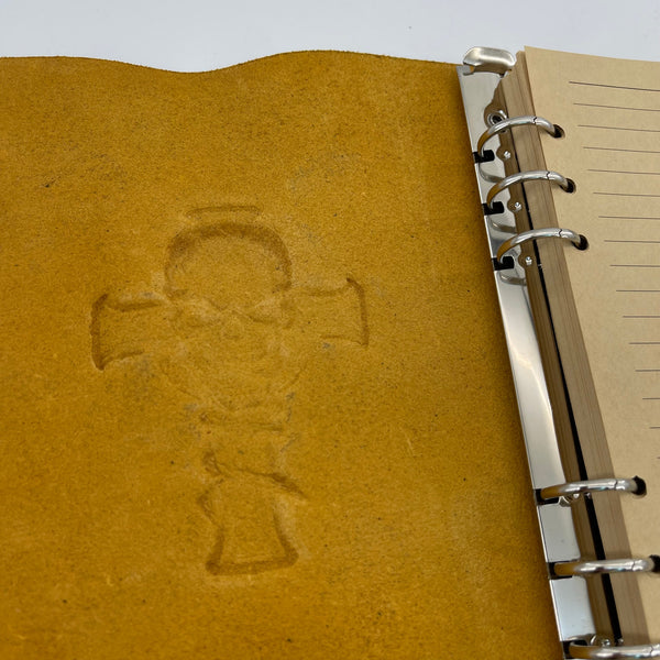 Gothic Skull Cross Leather Notebook, Embossed Full-Grain Journal