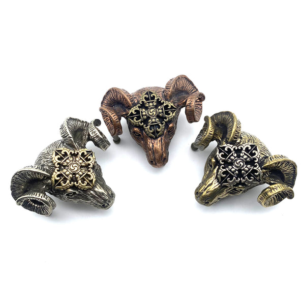 Handcast Copper Goat Head Belt Buckle - Steampunk Gothic Accessory for Bikers & Men, Antique Western Hardware,Unique Belt Buckles