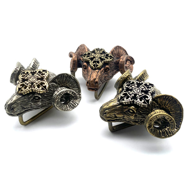 Handcast Copper Goat Head Belt Buckle - Steampunk Gothic Accessory for Bikers & Men, Antique Western Hardware,Unique Belt Buckles