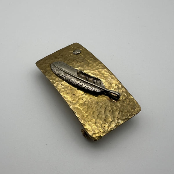Brass Plain Buckle Welded Feather Leather Belt Buckle,Customized Name&Mark Buckle Free Style