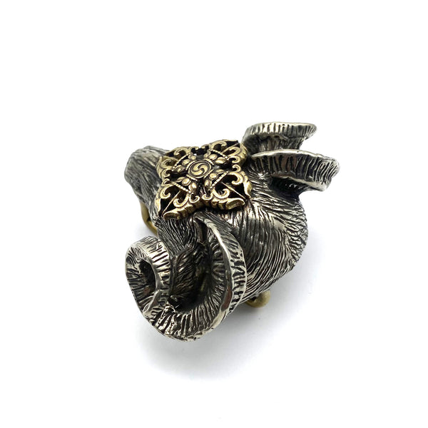 Handcast Copper Goat Head Belt Buckle - Steampunk Gothic Accessory for Bikers & Men, Antique Western Hardware,Unique Belt Buckles