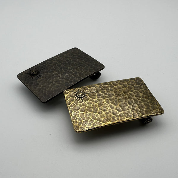 Brass Plain Buckle Welded Feather Leather Belt Buckle