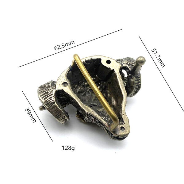 Handcast Copper Goat Head Belt Buckle - Steampunk Gothic Accessory for Bikers & Men, Antique Western Hardware,Unique Belt Buckles