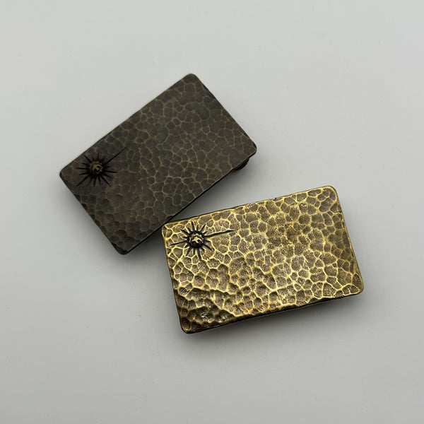 Brass Plain Buckle Welded Feather Leather Belt Buckle