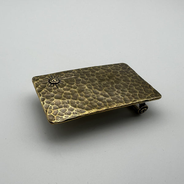 Brass Plain Buckle Welded Feather Leather Belt Buckle