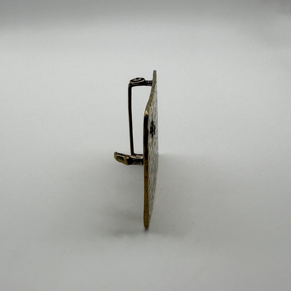 Brass Plain Buckle Welded Feather Leather Belt Buckle