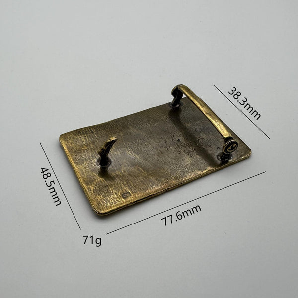 Brass Plain Buckle Welded Feather Leather Belt Buckle