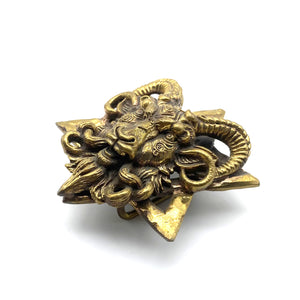 Handmade Brass Goat Head Belt Buckle - Satanic Ritual Accessory for Bikers, Alternative Fashion Buckle for Men & Dark Academia Lovers