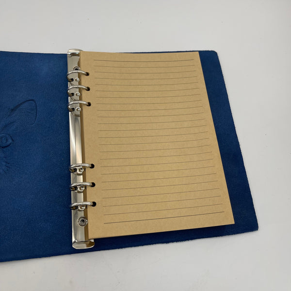 Handmade Embossed Cat Face Leather Journal | A5 Refillable Notebook