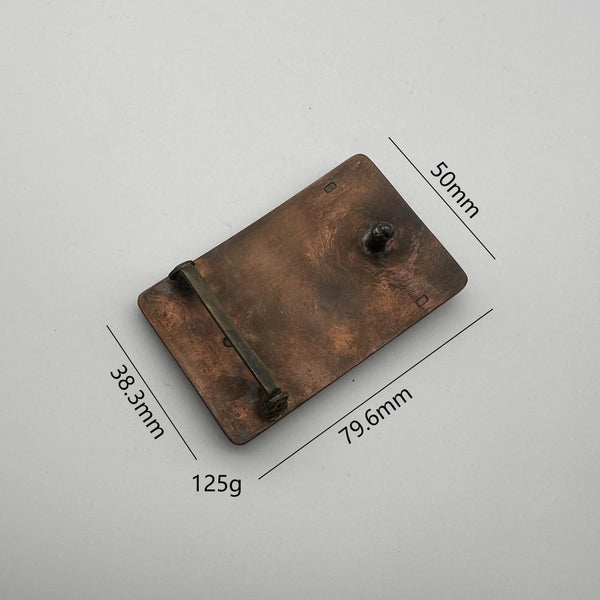 Hand Flower Carved Eagle Copper Buckle Customized Mark&Name Engrave Service