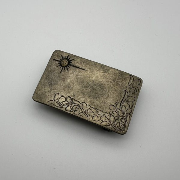 Hand Flower Carved Eagle Bronze Buckle Personalized Mark&amp;Name Engrave Service