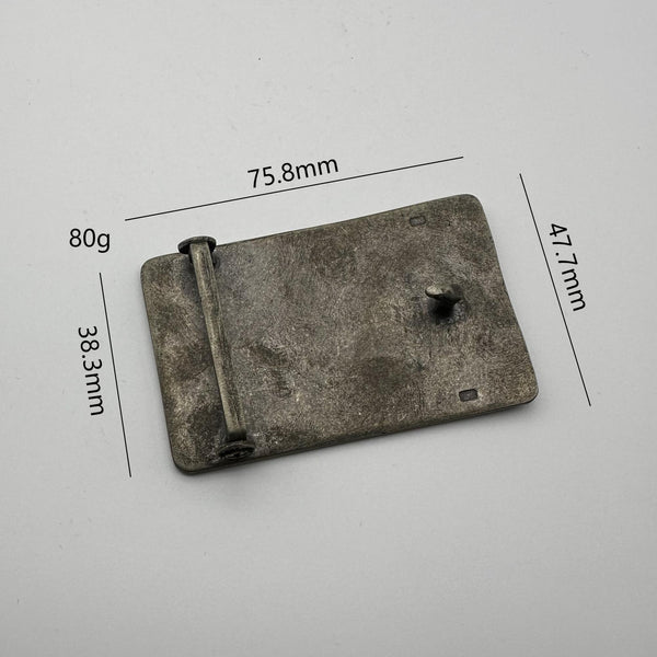 Nickel Silver Belt Buckle Flower&Grass Hand Carved Buckle