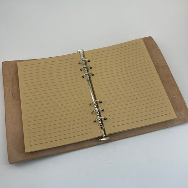 Handmade Beige Leather A5 Skulls Journal for Gothic Storytellers