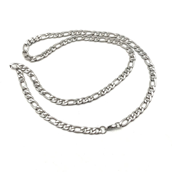 Figaro Chain Classic Stainless Necklace Anti-Allergy Figaro Chain 45/55cm