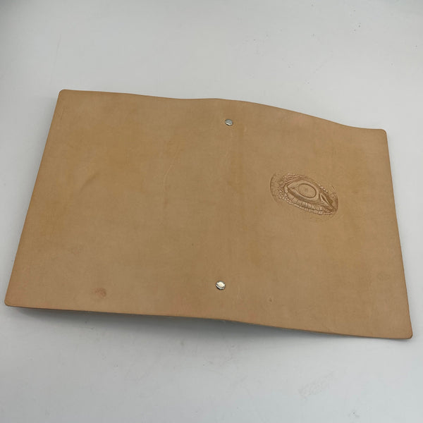 Eyes That Hold My Magical Stories | Handmade Beige Leather A5 Journal for Fantasy Enthusiasts