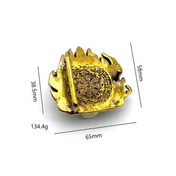 Mahakala Buddhist Buckle Leather Belt Fasten Buckle Unique Design