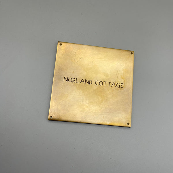 Custom Hand Hammered Brass Nameplate, Smooth Cafe Bar Sign