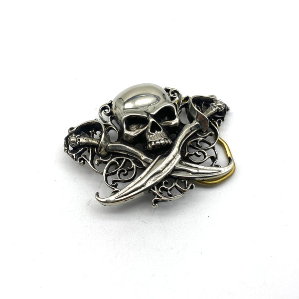 Brass/Silver Skull Buckle,Biker Jewelry Buckle,Hip Hop Fashion Buckle,Musician Belt Buckle Decoration